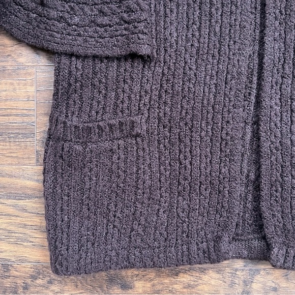CAbi • Repose Cape #3702 cardigan sweater open Ganache brown chunky knit - Picture 7 of 11